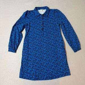 Boden Petite Blue Floral Long Sleeve Tunic Dress